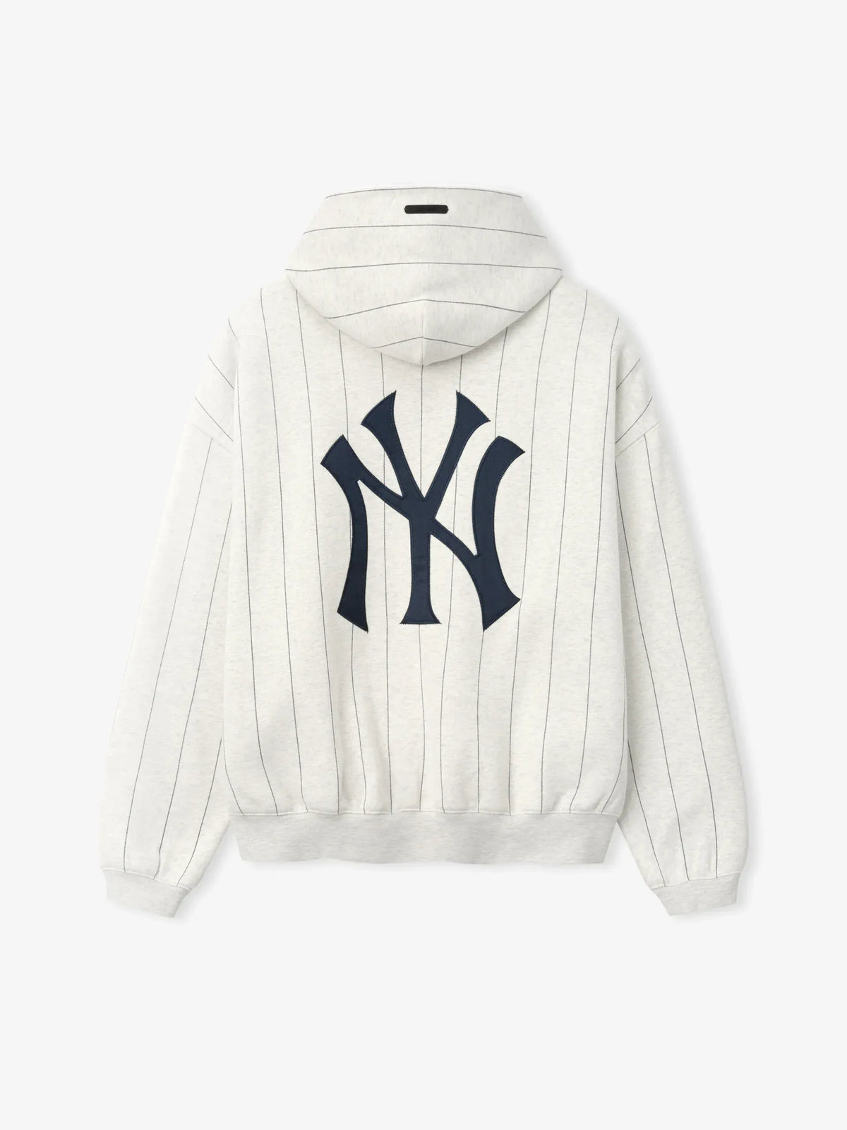 Essentials Yankees Sport Hoodie Oatmeal Heather W Dark Sapphire Pinstripes