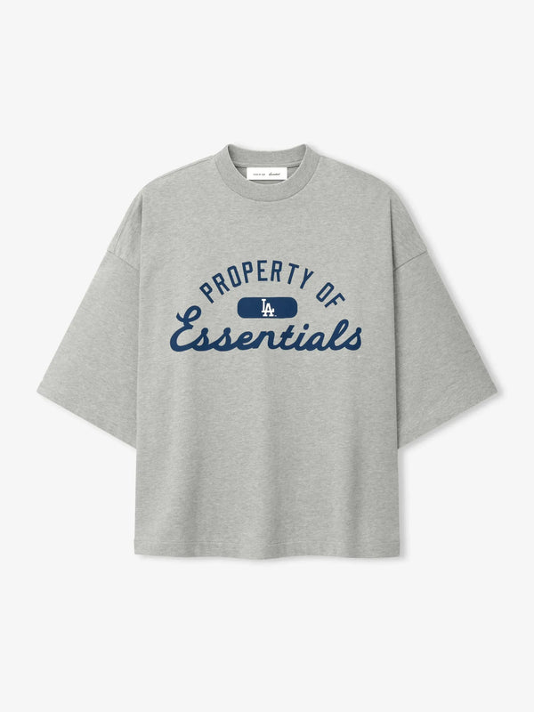 Essentials Dodgers Merch Tee Concrete Heather