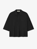 Essentials Pique Signature 90s Cropped Polo Vintage Black