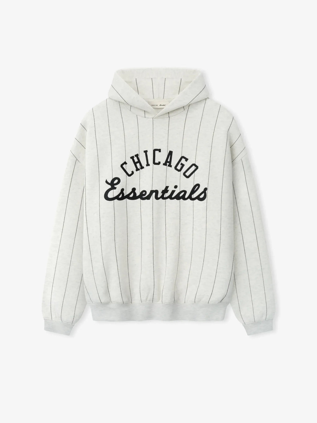Essentials White Sox Sport Hoodie Oatmeal Heather W Black Pinstripes