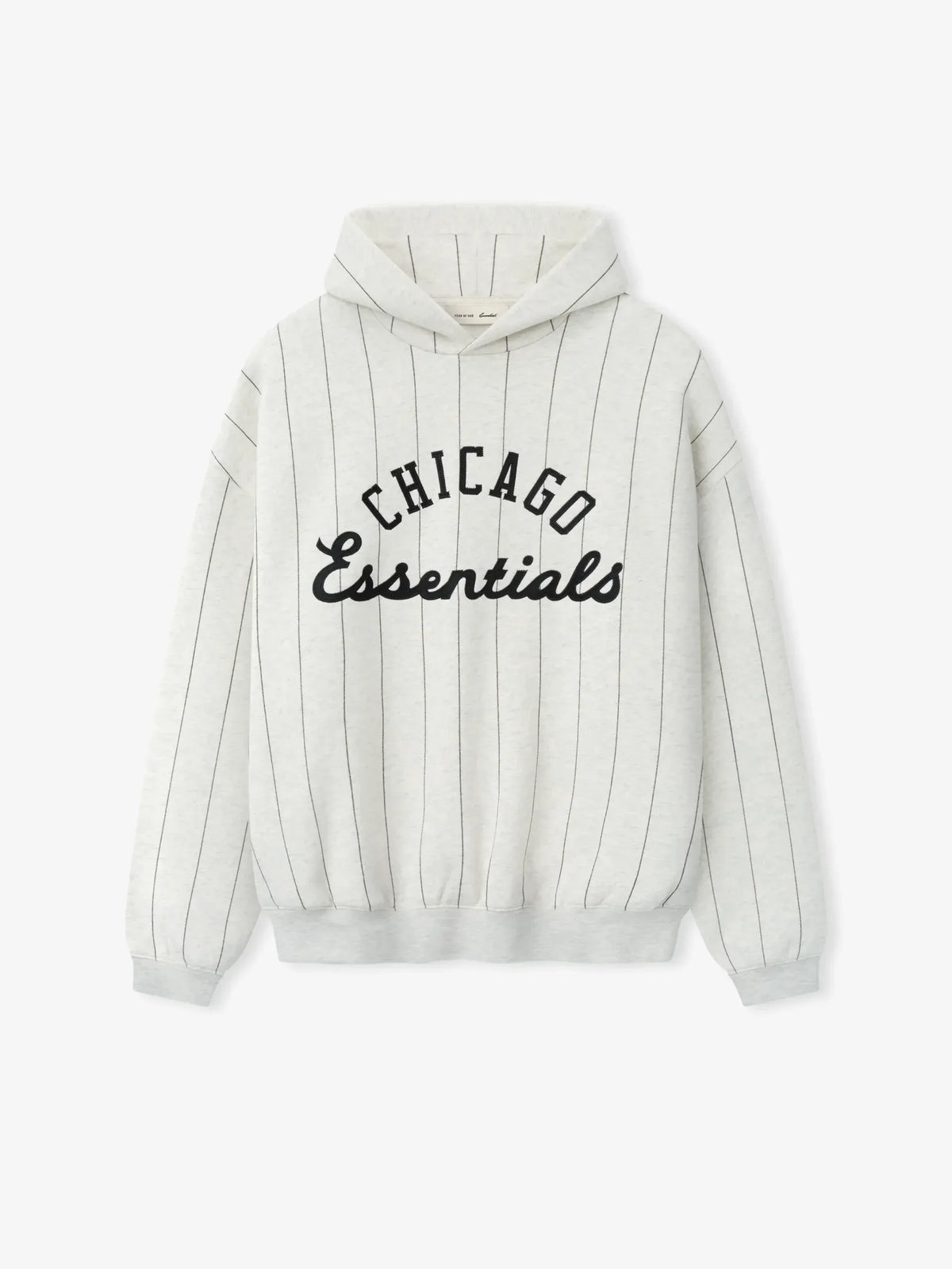 Essentials White Sox Sport Hoodie Oatmeal Heather W Black Pinstripes